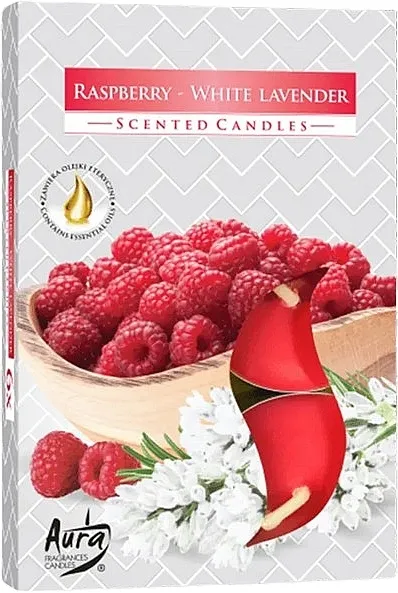 Bispol Raspberry-White Lavender Scented Candles Set čajnih sveća "Malina-bela lavanda"