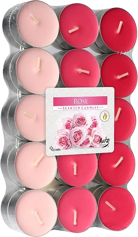 Bispol Rose Scented Candles Čajne sveće "Ruža", 30 kom.