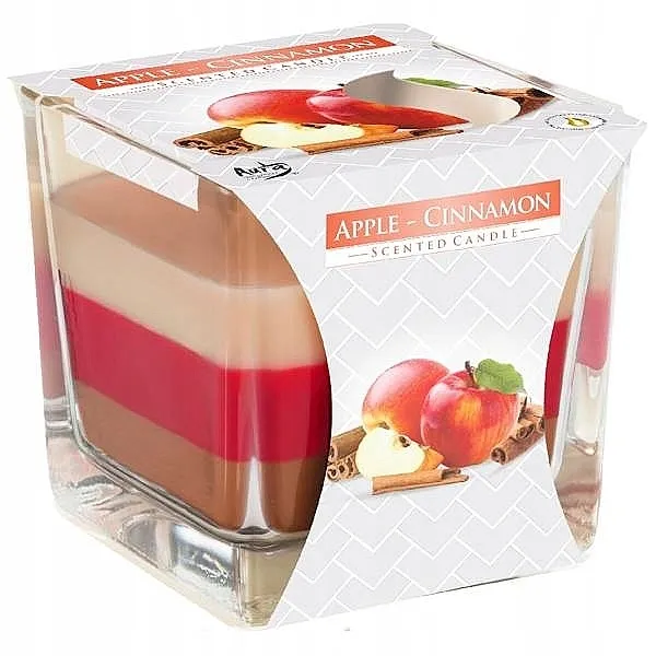 Bispol Scented Candle Apple &amp; Cinnamon Mirisna troslojna sveća u čaši "Jabuka i cimet"