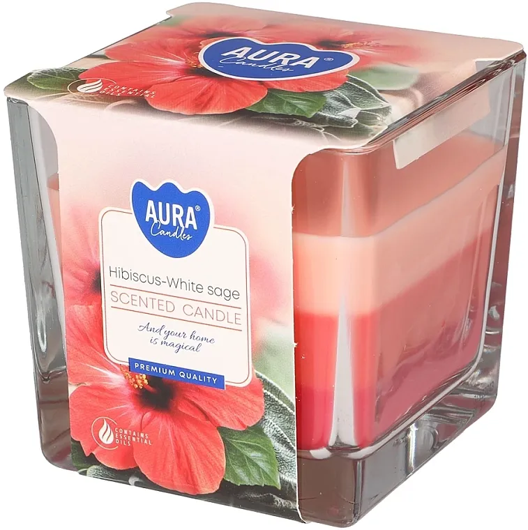 Bispol Scented Candle Mirisna sveća u staklu Hibiskus i bela žalfija