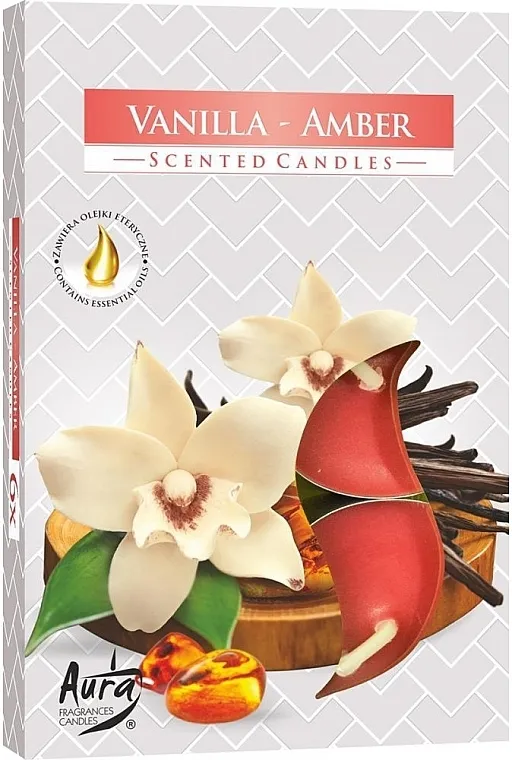 Bispol Vanilla Amber Scented Candles Set čajnih sveća "Ambergris i vanila"