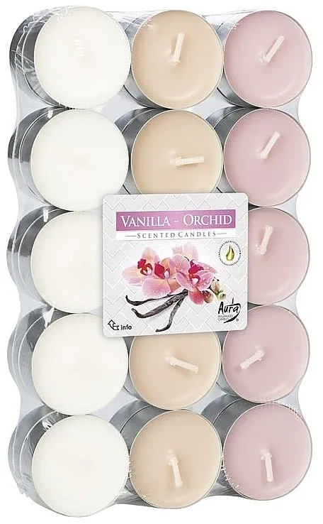 Bispol Vanilla-Orchid Scented Candles Set čajnih sveća "Vanila-orhideja", 30 kom.