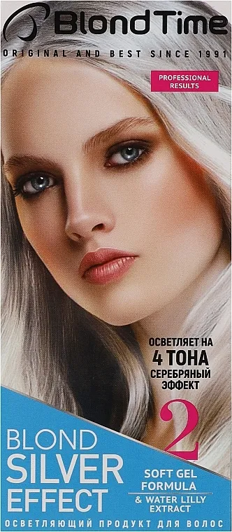 Blond Time Silver Effekt Hair Bleaching Product Sredstvo za posvetljavanje kose do 4 nijanse + Srebrni efekat br.2