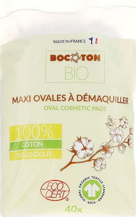 Bocoton Bio Dječji pamučni jastučići, ovalni, 40 kom