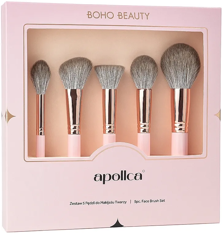 Boho Beauty X Apollca Face Brush Set Set četkica za šminkanje, 5 kom.