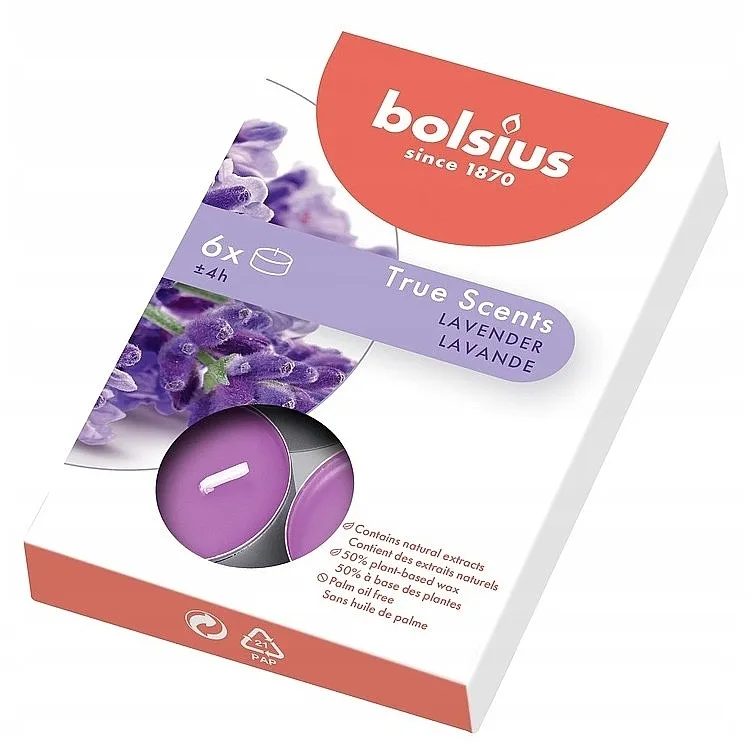 Bolsius Lavender Candle Set sveća tealight sa lavandom, 4 sata