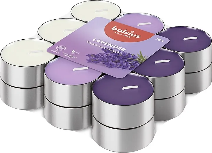 Bolsius Lavender Fragranced Tealights Set mirisnih grejača Lavanda, 18x3.5H