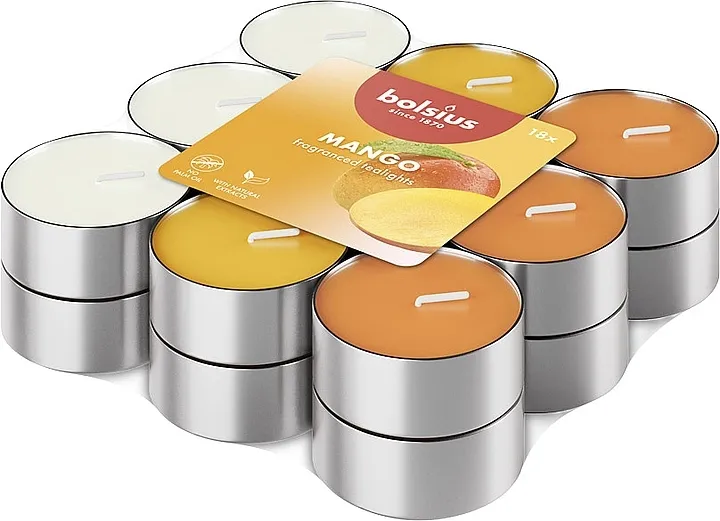 Bolsius Mango Fragranced Tealights Set mirisnih grejača 'Mango', 18x3.5H