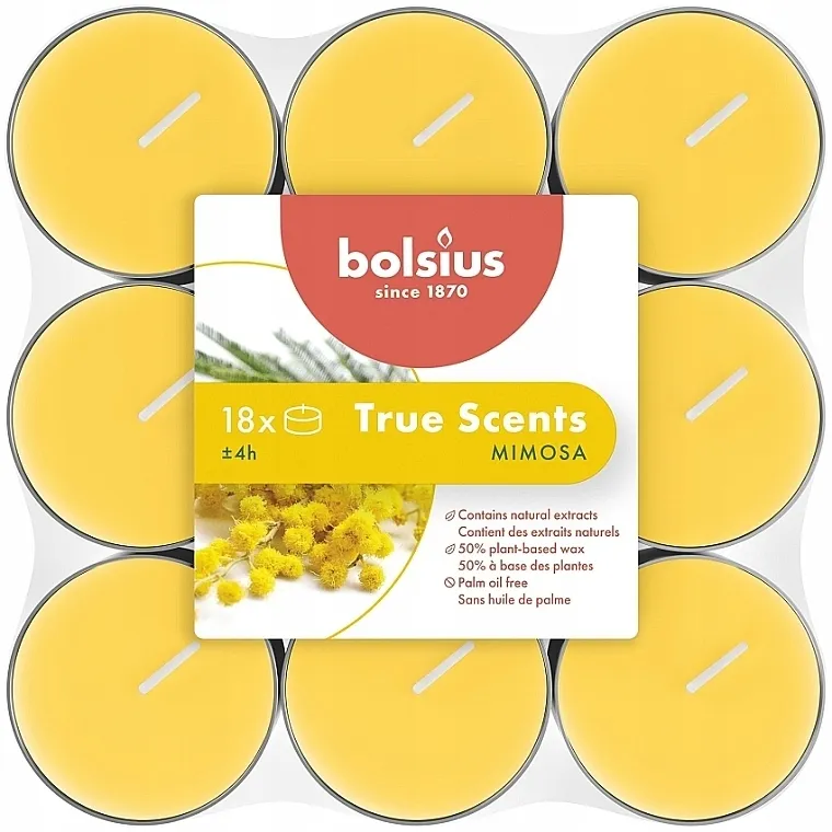 Bolsius Mimosa Candle Komplet tealight sveća, 18x4H