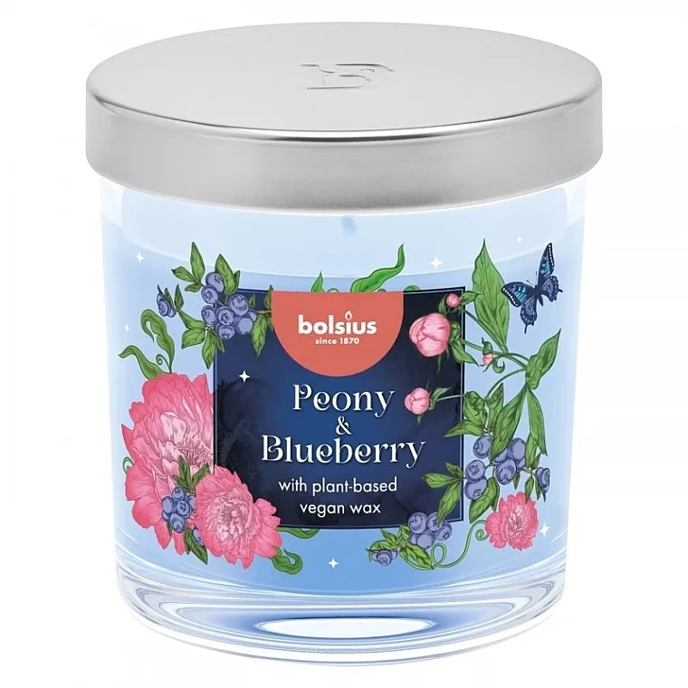 Bolsius Peony &amp; Blueberry Candle Mirisna sveća u staklu, 82/78 mm
