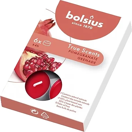Bolsius Scented Tea Light Candles True Scents Pomegranate Čajne sveće "Nar"