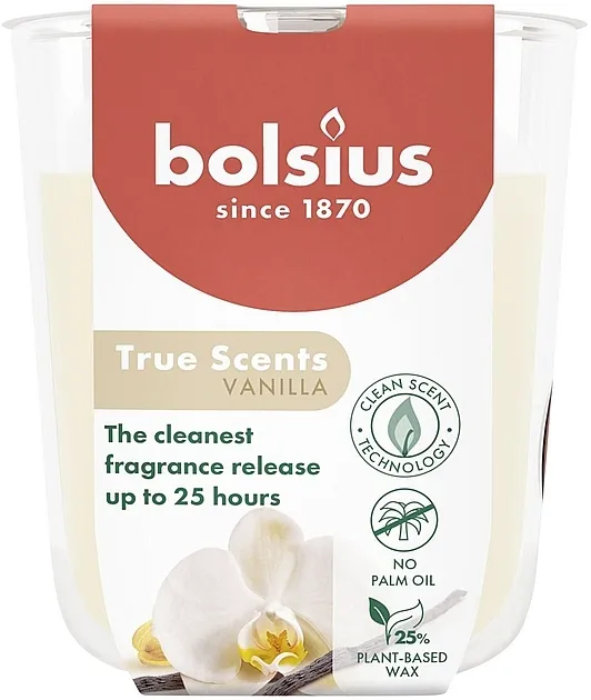 Bolsius True Scents Vanilla Candle Mirisna sveća, 80/73 mm