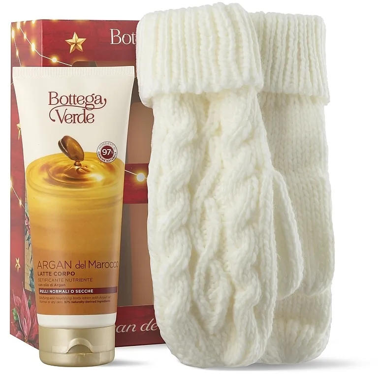 Bottega Verde Argan Del Marocco (b/lot/200ml + mittens) Set