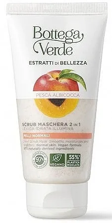 Bottega Verde Beauty Extracts 2-In-1 Scrub Mask Peeling maska za lice sa breskvom i kajsijom