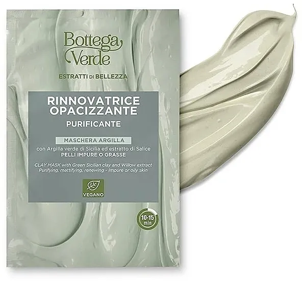 Bottega Verde Beauty Extracts Green Sicilian Clay And Willow Extract Clay Mask Maska od sicilijanske zelene gline