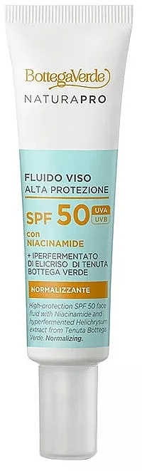 Bottega Verde High-Protection Normalizing Face Fluid SPF50 Normalizujući fluid za lice sa niacinamidom i hiperfermentisanim ekstraktom smilja