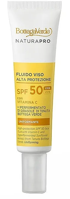 Bottega Verde High-Protection Uniforming Face Fluid SPF50 Fluid za lice sa vitaminom C i hiperfermentisanim ekstraktom suncokreta