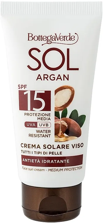 Bottega Verde Sol Argan Anti-Aging Face Sun Cream SPF15 Krema za lice protiv bora sa zaštitnim faktorom