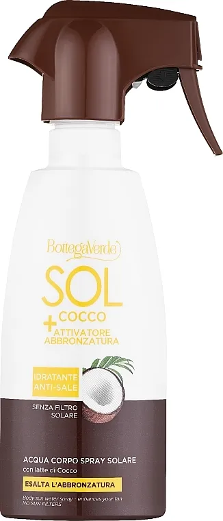 Bottega Verde Sol Cocco + Tan Activator Body Sun Water Spray Sprej za sunčanje