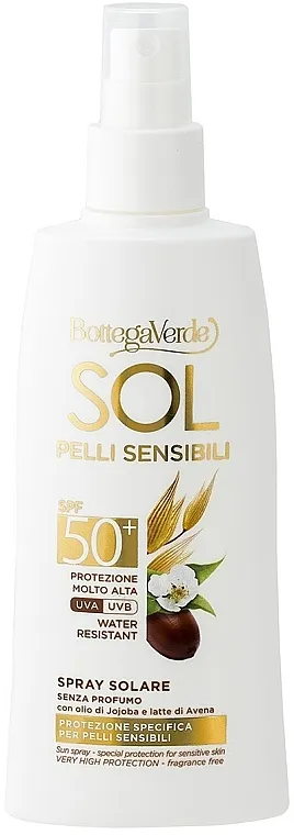 Bottega Verde Sol Sensitive Sun Spray SPF50+ Sprej za zaštitu od sunca za osetljivu kožu