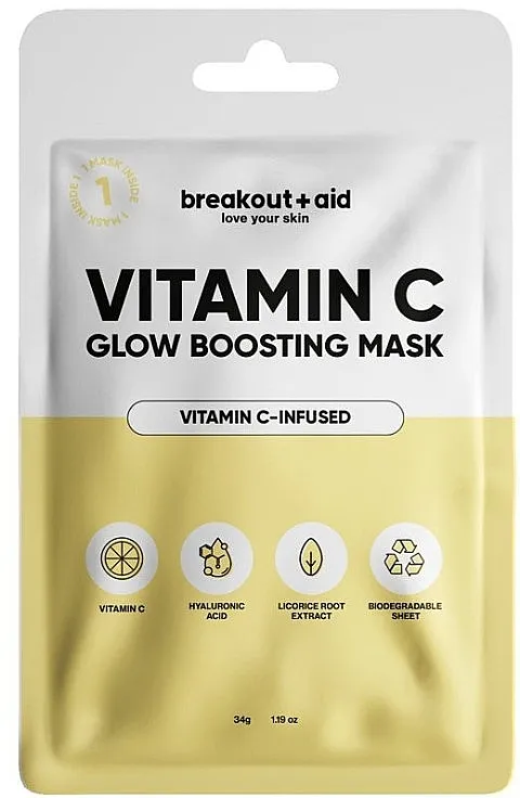 Breakout + Aid Vitamin C Glow Boosting Mask Maska u listu sa vitaminom C