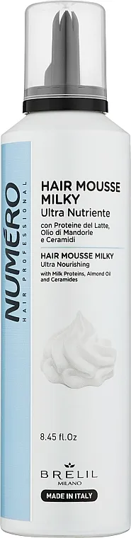 Brelil Numero Hair Mousse Milky Hranljiva pena za kosu