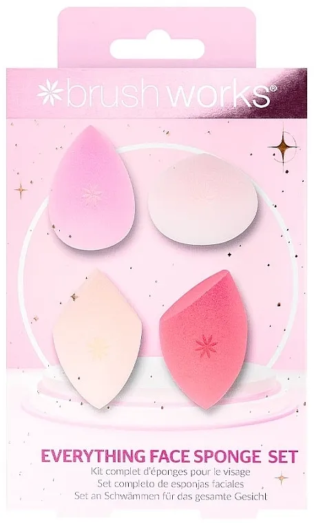 Brushworks Everything Face Sponge Set Set sunđera za šminkanje, 4 kom.