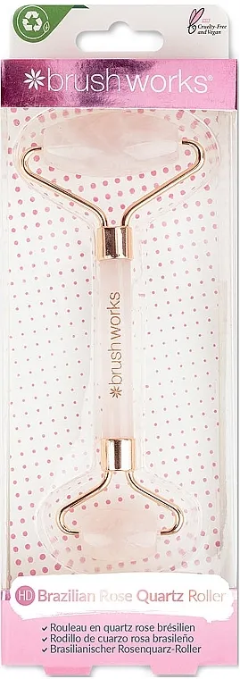 Brushworks HD Brazilian Rose Quartz Roller Valjak za lice, rozenkvarc