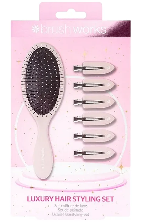Brushworks Luxury Hair Styling Pink Set Set za kosu, 7 proizvoda