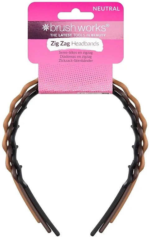 Brushworks Neutral Headbands Traka za kosu Headbands Zig Zag, 3 kom.