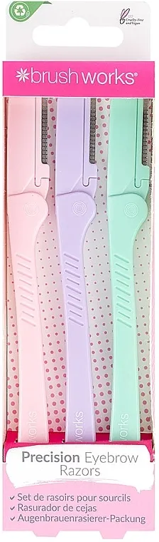 Brushworks Pastel Eyebrow Razors Brijači za obrve, 3 kom, pastelni