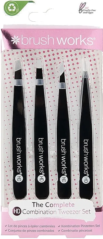 Brushworks The Complete HD Combination Tweezer Set Black Set pinceta, crni