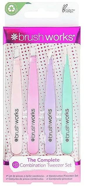 Brushworks The Complete HD Combination Tweezer Set Pastel Set pinceta, pastelni
