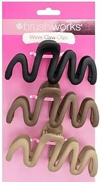 Brushworks Wave Claw Clips Klešta za kosu, mat, 3 kom.