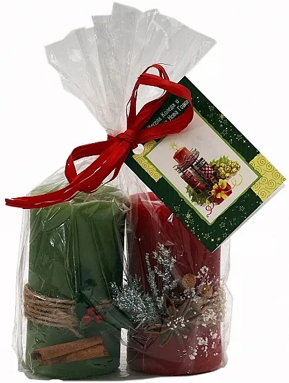 Bulgarian Rose Handmade Christmas Candle (candle/2pcs) Set