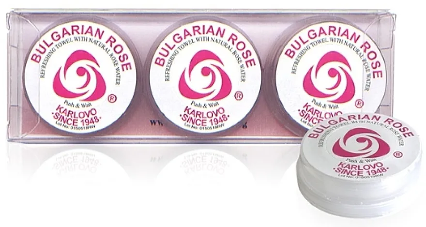 Bulgarian Rose Refreshing Towel With Natural Rose Water Set osvježavajućih maramica, 3 kom