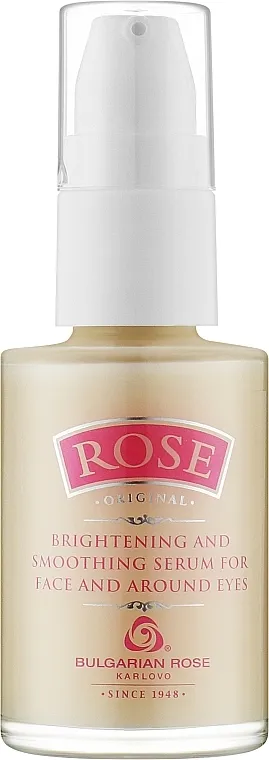 Bulgarian Rose Rose Original Brightening &amp; Smoothing Face &amp; Eye Serum Serum za posvetljivanje i zaglađivanje lica i kože u predelu oko očiju