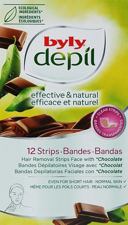 Byly Depil Chocolate Hair Removal Strips Face Voštane trake za depilaciju lica "Čokolada"