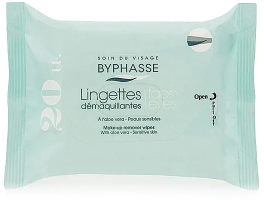 Byphasse Aloe Vera Make-up Remover Wipes Sensitive Skin Maramice za uklanjanje šminke, 20 kom.