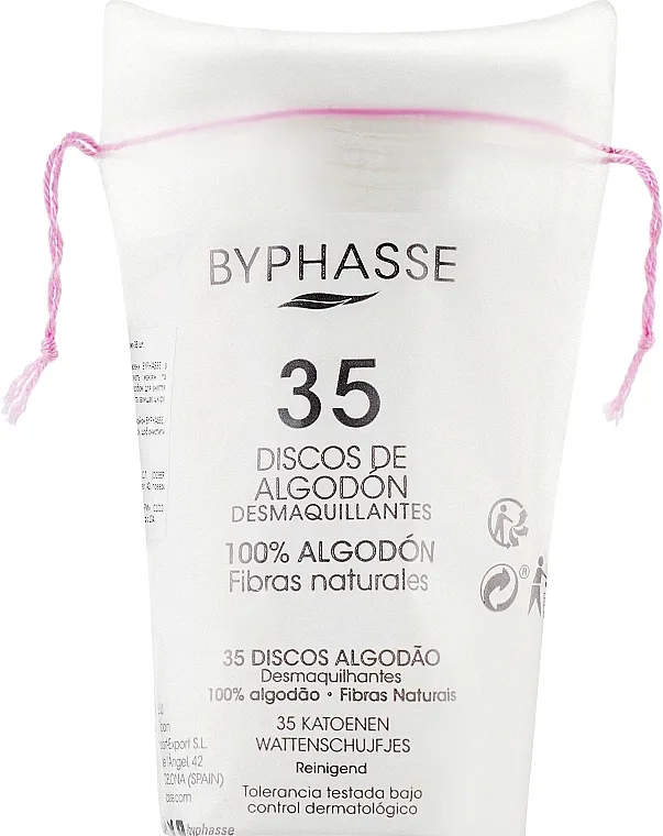 Byphasse Cotton Pads Make Up Remover Travel Pack Vate za skidanje šminke, 35 kom