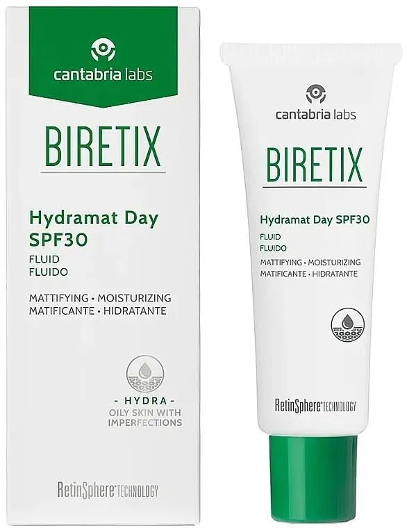 Cantabria Labs Biretix Hydramat Day SPF30 Fluid Hidratantno-matirajući fluid za dan SPF30