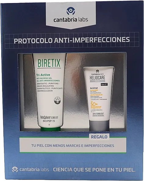 Cantabria Labs Biretix Tri-Active Estuche (f/gel/50ml + sun/cr/15ml) Set