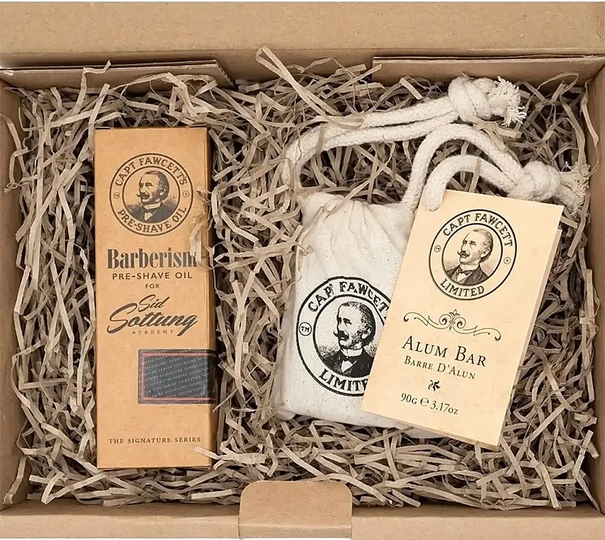 Captain Fawcett Shaving Gift Set (beard/oil/50ml + alum/bar/90g)