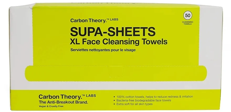 Carbon Theory Supa-Sheets XL Face Cleansing Towels Čisteći peškiri za lice