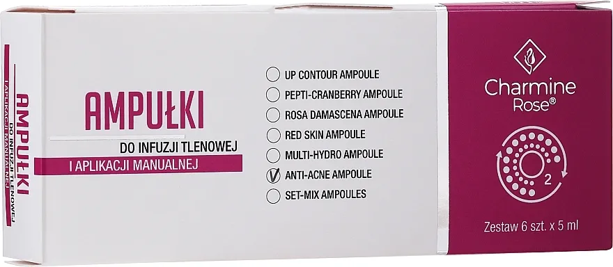 Charmine Rose Anti-acne Ampoule Ampule za postupke infuzije kisika i za ručnu upotrebu