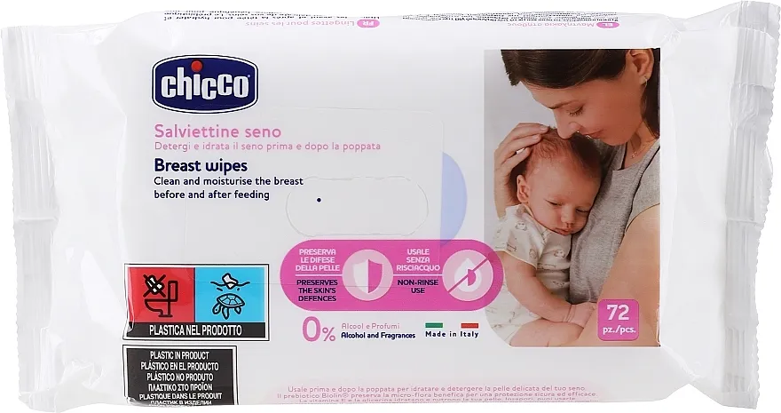 Chicco Breast Wipes Maramice za čišćenje grudi, 72 kom