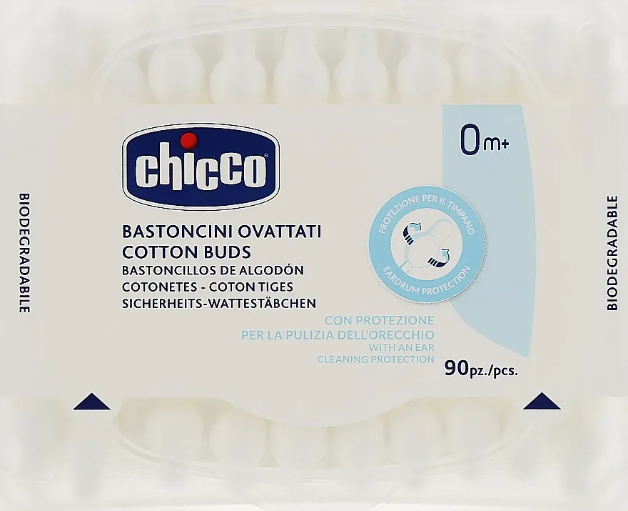 Chicco Pamučni štapići s limiterom, 90 kom