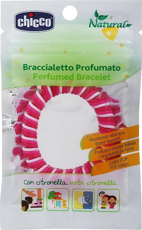 Chicco Perfumed Bracelets Narukvica protiv komaraca sa mirisom, roze-bela