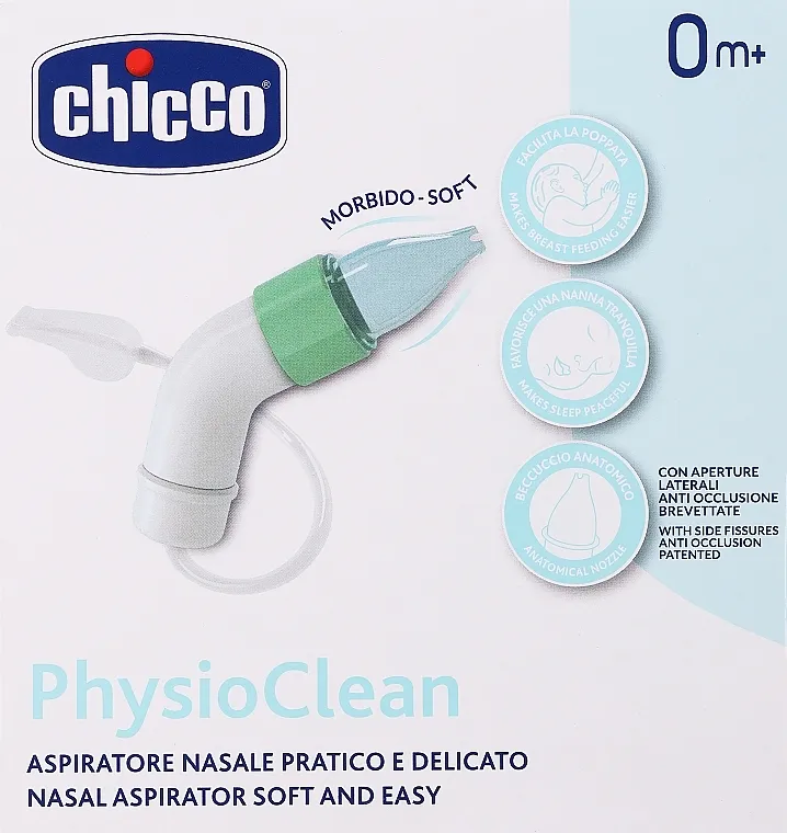 Chicco PhysioClean Nasal Aspirator Soft and Easy Aspirator za nos za decu od prvog dana života