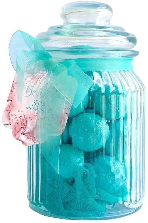 Chlapu Chlap Spa Moments Bath Bomb Turquoise (b/bomb/22x20g + washcloth) Set šumećih kugli za kupanje